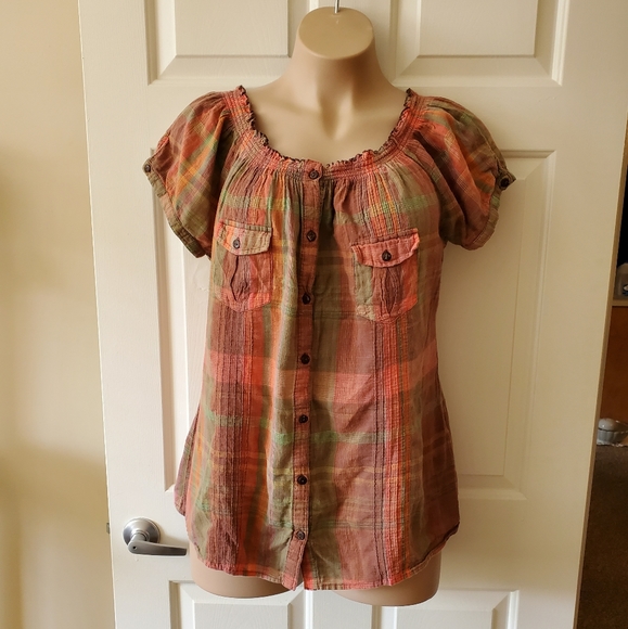 Maurices Tops - Maurices Plaid Button Up Blouse